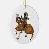 Medieval Knight in Armor op paard achterin Keramisch Ornament (Rechts)