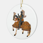 Medieval Knight in Armor op paard achterin Keramisch Ornament (Links)