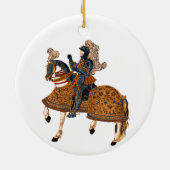 Medieval Knight in Armor op paard achterin Keramisch Ornament (Achterkant)