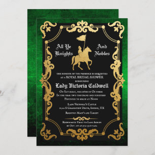 Medieval Knight Jousting Bridal Shower Kaart