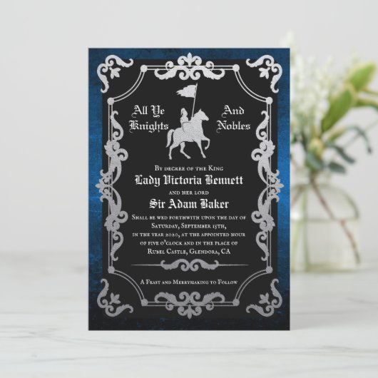 Medieval Knight Jousting Weddenschap Kaart (Staand voorkant)