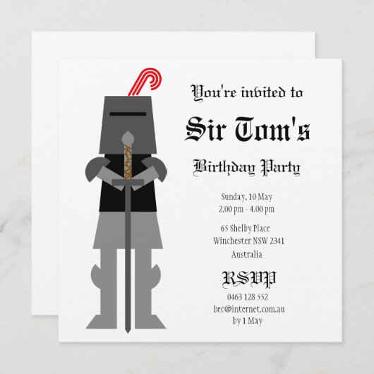 Medieval Knight Kaart (Voorkant / Achterkant)