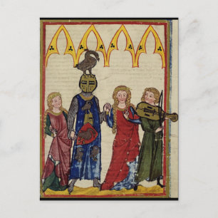 Medieval Knight met gans op zijn hoofd Briefkaart