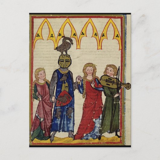 Medieval Knight met gans op zijn hoofd Briefkaart (Voorkant)