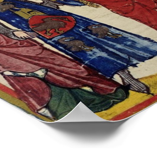 Medieval Knight met gans op zijn hoofd Poster (Hoek)