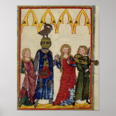 Medieval Knight met gans op zijn hoofd Poster (Voorkant)