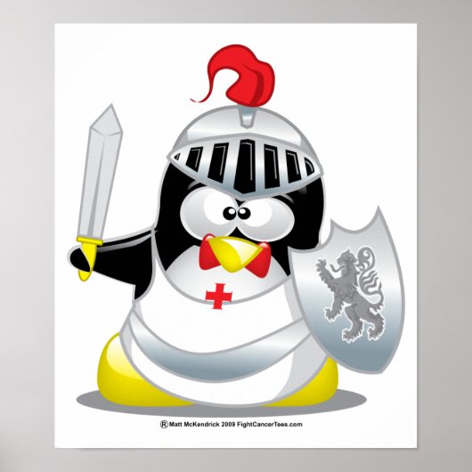 Medieval Knight Penguin Poster (Voorkant)