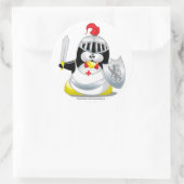 Medieval Knight Penguin Ronde Sticker (Tas)