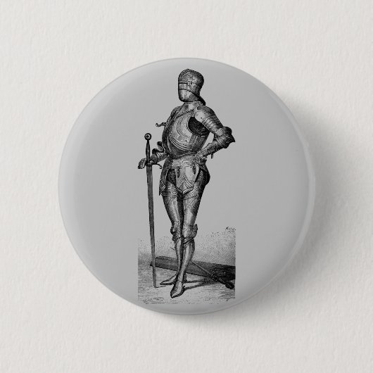 Medieval Knight Ronde Button 5,7 Cm (Voorkant)