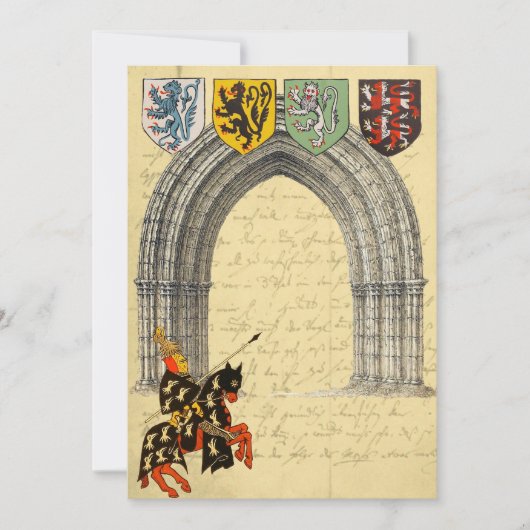 Medieval Knight Save the Date Cards (Voorkant)