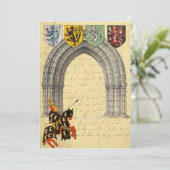 Medieval Knight Save the Date Cards (Staand voorkant)