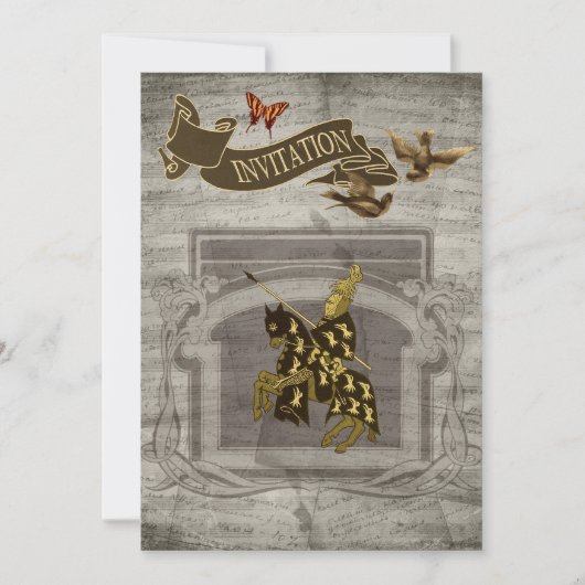 Medieval Knight Save the Date Cards (Voorkant)