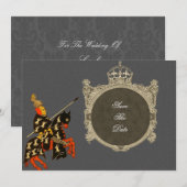 Medieval Knight Save the Date Cards (Voorkant / Achterkant)