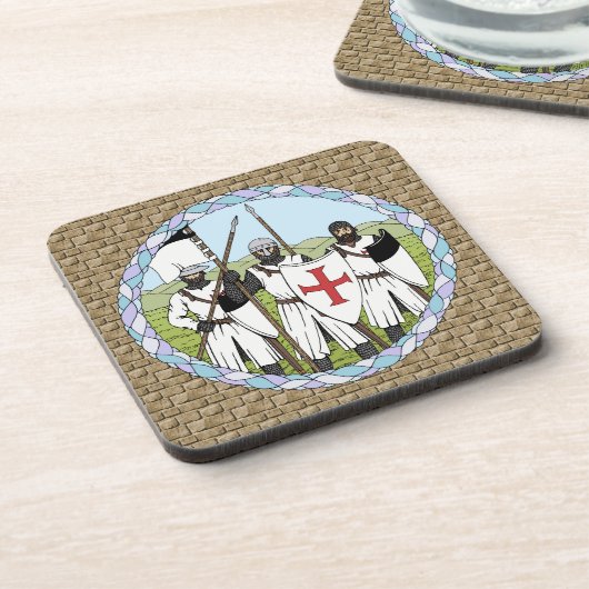 Medieval Knight Templar Bier Onderzetter (Linkerzijde)