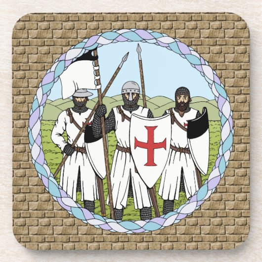 Medieval Knight Templar Bier Onderzetter (Voorkant)