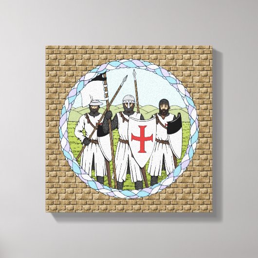 Medieval Knight Templar Canvas Afdruk (Voorkant)