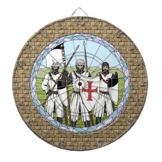 Medieval Knight Templar Dartbord (Voorkant)