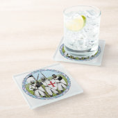 Medieval Knight Templar Glazen Onderzetter (Schuin)