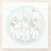 Medieval Knight Templar Glazen Onderzetter (Achterkant)