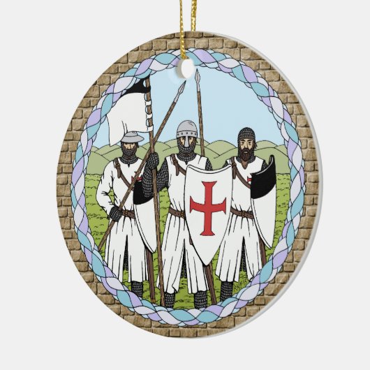 Medieval Knight Templar Keramisch Ornament (Links)