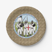 Medieval Knight Templar Papieren Bordje (Voorkant)