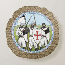 Medieval Knight Templar Rond Kussen