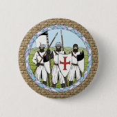 Medieval Knight Templar Ronde Button 5,7 Cm (Voorkant)