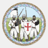 Medieval Knight Templar Ronde Sticker (Voorkant)