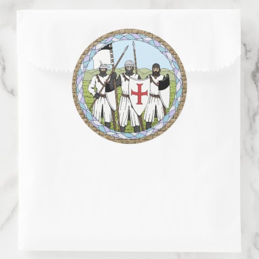 Medieval Knight Templar Ronde Sticker (Tas)