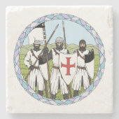 Medieval Knight Templar Stenen Onderzetter (Voorkant)
