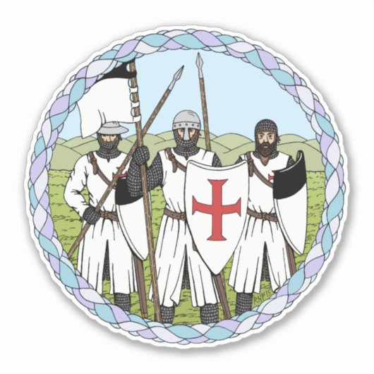 Medieval Knight Templar Sticker (Voorkant)
