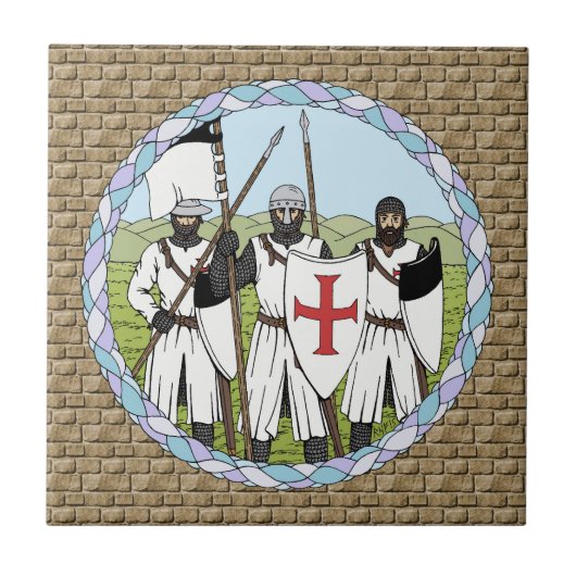 Medieval Knight Templar Tegeltje (Voorkant)