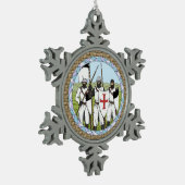 Medieval Knight Templar Tin Sneeuwvlok Ornament (Links)