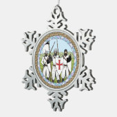 Medieval Knight Templar Tin Sneeuwvlok Ornament (Rechts)