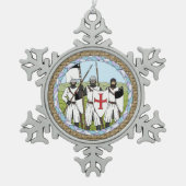 Medieval Knight Templar Tin Sneeuwvlok Ornament (Voorkant)