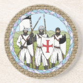 Medieval Knight Templar Zandsteen Onderzetter (Voorkant)