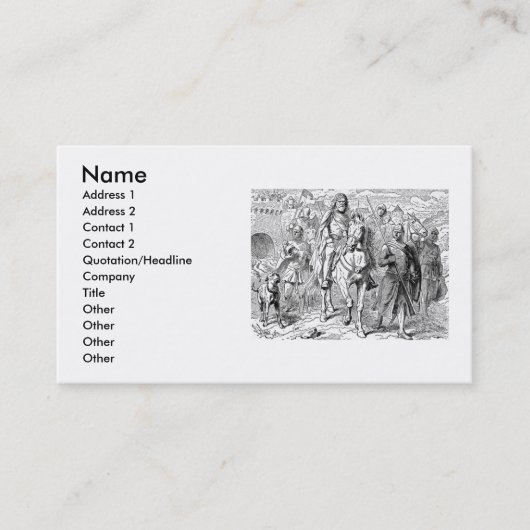 Medieval Knight Visitekaartje (Voorkant)