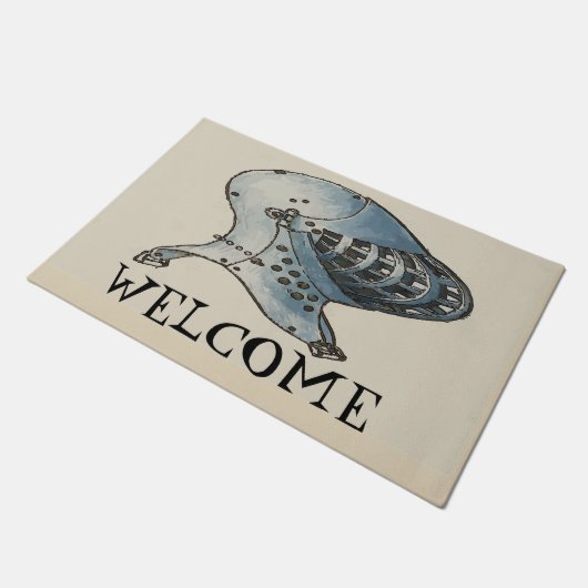 Medieval Knight, voeg tekst Doormat toe Deurmat (Schuin)