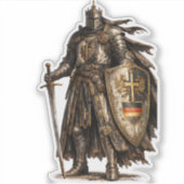 Medieval Knight Warrior Glossy Clear Fantasy .. Sticker (Voorkant)