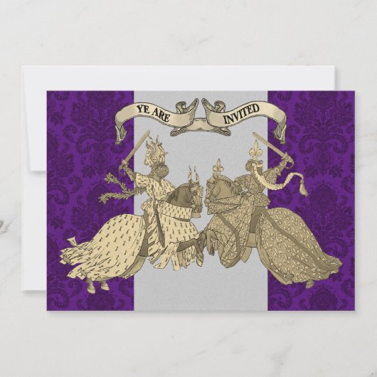 Medieval Knight Wedding Invitations Kaart (Voorkant)