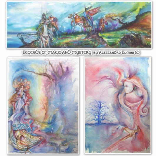 MEDIEVAL KNIGHTS HORSEBACK, LADY OF THE LAKE,AVALO STICKER (Voorkant)