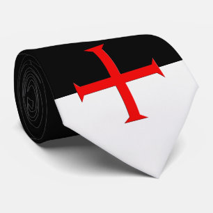 Medieval Knights Templar Cross Flag Stropdas