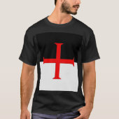 Medieval Knights Templar Cross Flag T-shirt (Voorkant)