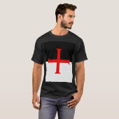 Medieval Knights Templar Cross Flag T-shirt (Voorkant volledig)