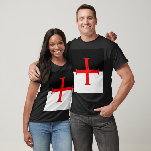 Medieval Knights Templar Cross Flag T-shirt (Unisex)