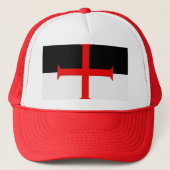 Medieval Knights Templar Cross Flag Trucker Pet (Voorkant)