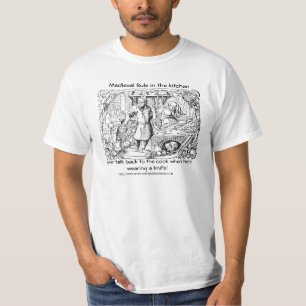 "Medieval Koks met grote messen keuken op regel" T-shirt