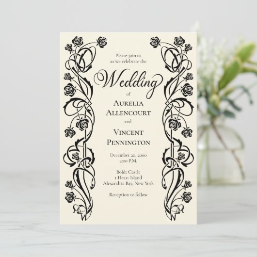 Medieval koninklijk Roos Zwemhuwelijk Kaart (Staand voorkant)