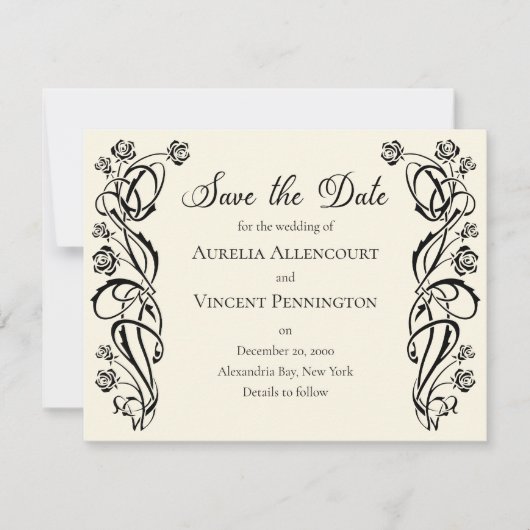 Medieval koninklijke Rozen Weddenschap Opslaan Dat Save The Date (Voorkant)