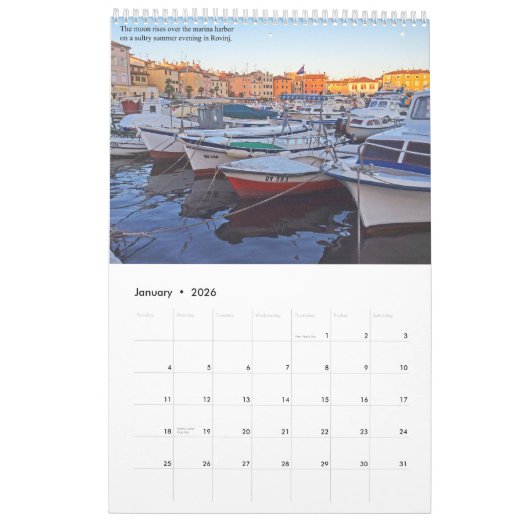 Medieval Kroatische ouderplaatsen in het Adriatisc Kalender (Jan 2026)